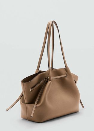 Mango Borsa grande da spalla similpelle marrone medio - Donna - Taglia unica - MANGO