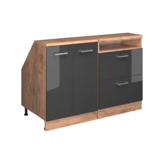 Vicco Conjunto De Armarios Para Techo Inclinado Rion, Antracita Alto Brillo, 120 Cm Lote De 2 Carcasas De Armario 60 Cm De Profundidad, Vicco