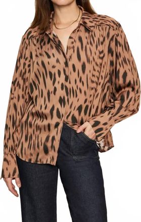Sanctuary Colette Long Sleeve Shirt In Mocha Leo