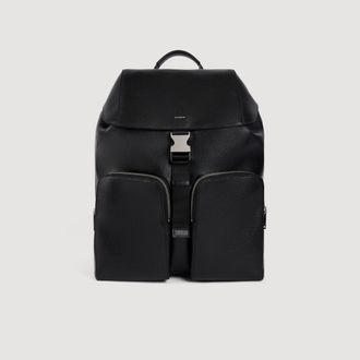 Sandro Reconstituted leather rucksack