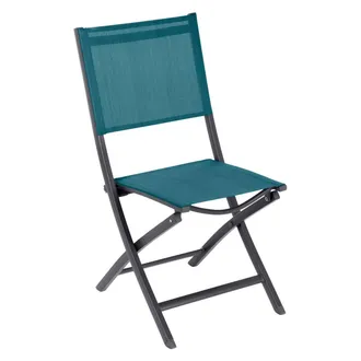 Hesperide Hesperide - Set De 4 Sillas Plegables De Jard&iacute;n Essentia Azul Pato Y Gris - Hesp&eacute;ride