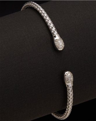 Meshmerise 18K Over Silver 0.20 Ct. Tw. Diamond Bangle Bracelet