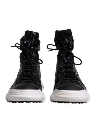 Dolce & Gabbana Black Nylon Galileo High Top Sneakers Mens Shoes