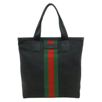 Gucci Pre-owned Tote Bags, female, Black, Size: ONE SIZE Pre-owned Sherry Line Shoulder Tote Bag