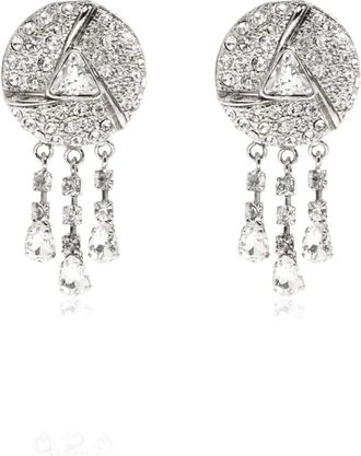 Alessandra Rich Crystal Clip-On Oorbellen - Dames - Oorbellen - Grijs - ONE Size - Accessoires