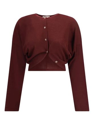Khaite Finn cardigan - women - Polyamide/Polyurethane/Wool - L - Red