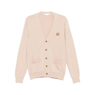 Maison Kitsun&eacute; Cardigans, male, Beige, Size: 2XL Pm00501Kt1181 Merino Cardigan