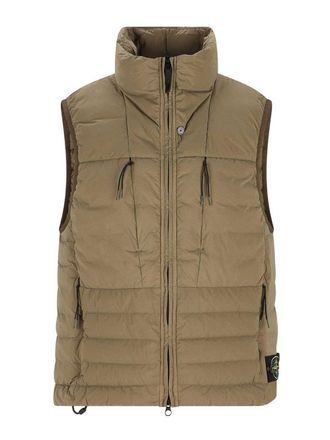 Stone Island Green Vest With Pockets