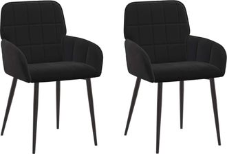 vidaXL Sillas De Comedor 2 Uds. Terciopelo Negro 57 X 50 X 85 Cm Vidaxl