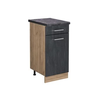 Vicco Mueble Bajo De Cocina R-line, Hormig&oacute;n Negro, 40 Cm Et Antracita