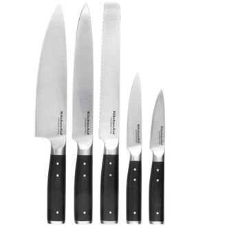 KitchenAid Juego De Cuchillos En Bloque De Madera Con Afilador Kitchenaid Gourmet, 7 Piezas