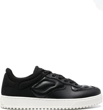 Emporio Armani Leren Casual Sneakers - Heren - Sneakers - Zwart - 44 EU - Leer - Schoenen