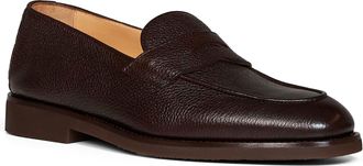 Brunello Cucinelli Mens Penny Loafers Dark Brown Calf Leather