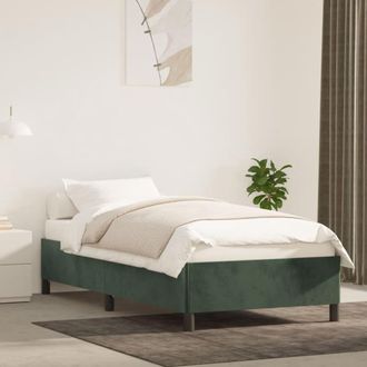 vidaXL Estructura De Cama Sin Colch&oacute;n Terciopelo Verde Oscuro 90x190cm Vidaxl