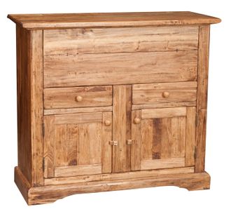 Biscottini International Biscottini - Aparador De Madera Macizade Tilo Acabado Con Efecto Natural 115x48x102 Cm