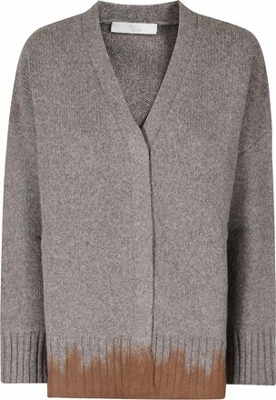 Tela Grey Melange Shetland Wool-Blend Cardigan