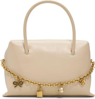 Ted Baker Vera Charm Leather Satchel in Shiny Open White at Nordstrom Rack