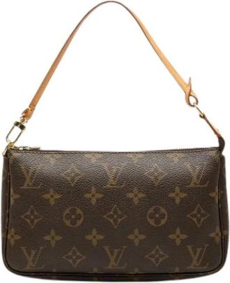 Louis Vuitton Pre-owned Pochette Accessoires - Dames - Vintage Schoudertas - Bruin - ONE Size - Leer - Vintage