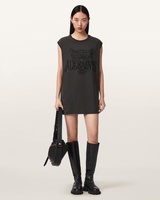 AllSaints Wild Brooke Relaxed Fit Mini T-Shirt Dress