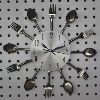 OEM Reloj De Pared Negro Para Cocina O Comedor, Con Movimiento Silencioso