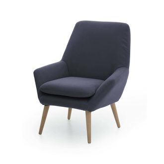 Dmora Sill&oacute;n Annarita, Sill&oacute;n De Dise&ntilde;o Para La Sala De Estar., 100% Made In Italy, Sill&oacute;n Relax En Tela Tapizada, 80x70h95cm, Azul, Con Embalaje Reforzado 