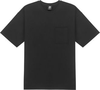 New Balance Logo Embroidered Pocket Knit Round Neck Short Sleeve Couple Style Black AMT21549-BK