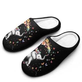 Generic Butterfly Elephant Womens Slippers Warm House Slippers Indoor House Shoes with Anti-Skid Rubber Sole