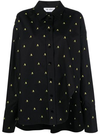 The Attico Camicia Diana oversize con stampa - Nero