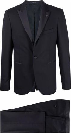 Tagliatore B5024 Smoking Rever Lancia - Heren - Business pakken - Blauw - 2XL - Wol - Kostuums
