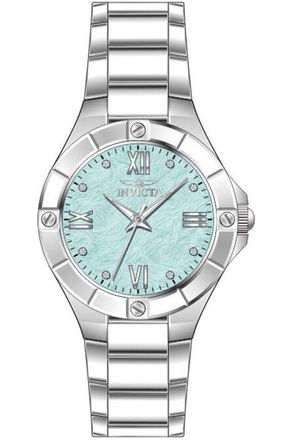 Invicta Wildflower 50389 Dameshorloge - Quartz Uurwerk - Roestvrij Staal met Blauwe Wijzerplaat - 26 mm