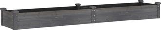 vidaXL Vidaxl - Jardinera Arriate Con Forro Madera Abeto Gris 240x45x25 Cm