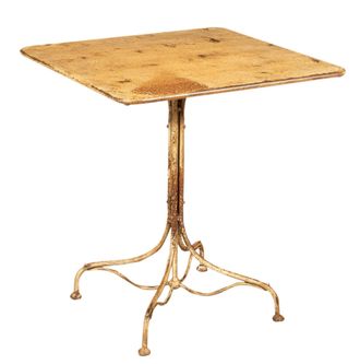 Biscottini International Biscottini - Mesa De Hierro Forjado Con Acabado De Crema Antigua