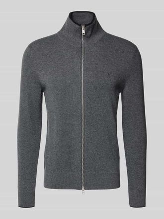 Marc O'Polo Regular Fit Strickjacke aus Baumwoll-Schurwoll-Mix in Graphit, Gr&ouml;&szlig;e L