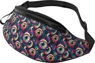 Generic Abstract Pink Eyeballs Print Chest Bag Waist Packs Fashion Bumbags For Running Workout Gym 14X35Cm