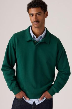 Levi's Leo Rugby Sweatshirt - Hombre - L - Verde / Ponderosa Pine