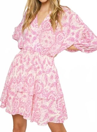 Entro Paisley Print Dress In Pink