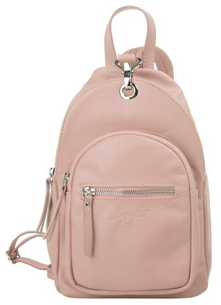 Samantha Look Cityrucksack SAMANTHA LOOK, Damen, Gr. B/H/T: 28cm x 18cm x 10cm, onesize, rosa, Leder, Rindsleder, beschichtet, leicht gl&auml;nzend, Rucks&auml;cke Cityrucksa