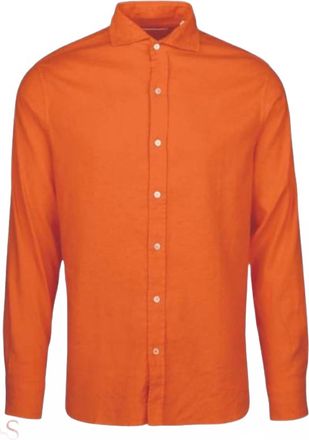 Swims Mens Santorini Linen Sport Shirt In Orange