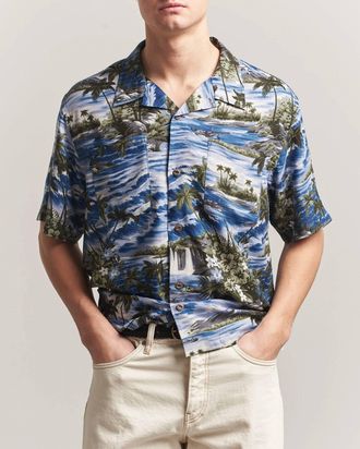 Ralph Lauren Hawaiian Print Camp Shirt In Blue Multi