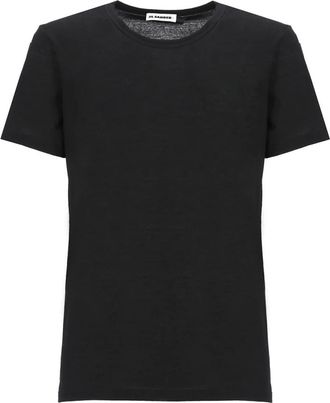 Jil Sander Zwart katoenen T-shirt met gedrukt logo - Heren - T-shirts - Zwart - S - Katoen - Tops