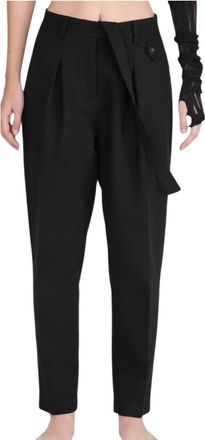 Isabel Benenato High-Rise Suspender Pants In Black