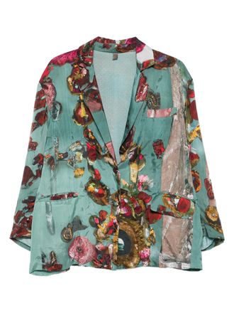 Yavi floral-print blazer - Blue