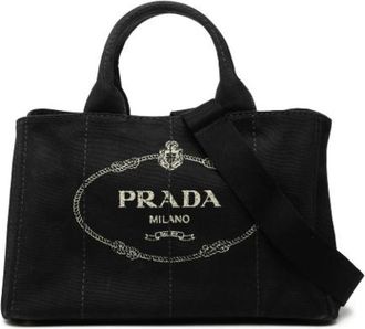 Prada Pre-owned Canvas Satchel - Dames - Vintage Shopper - Zwart - ONE Size - Vintage