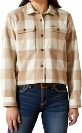 Ariat Womens Rebar Heavy Flannel Work Shirt In Silver Mink
