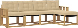 vidaXL Conjunto De Sof&aacute;s De Exterior 5 Uds. Y Beige Vidaxl
