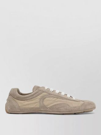 Prada low top sneakers quilted texture suede accents