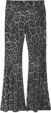 Stella McCartney Pantaloni con stampa leopardata - Grigio
