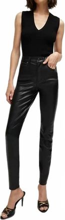 Veronica Beard Debbie Vegan Leather High Rise Jeans In Black