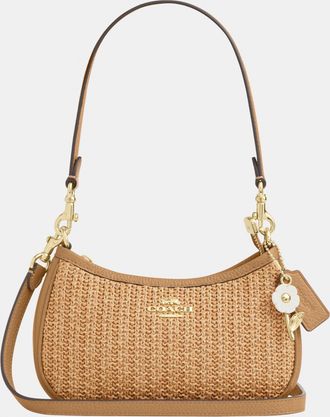 Coach Womens Teri Mini Crossbody Bag - Yellow Leather - One Size