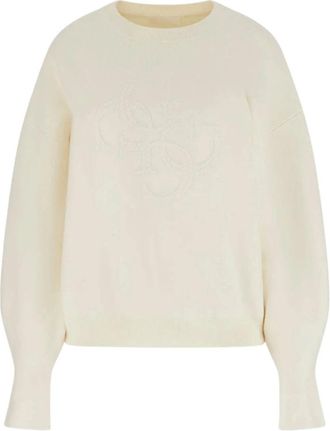Guess Parker 4G Logo Knit - Dames - Sweatshirts - Wit - M - Katoen - Hoodies & sweatvesten
